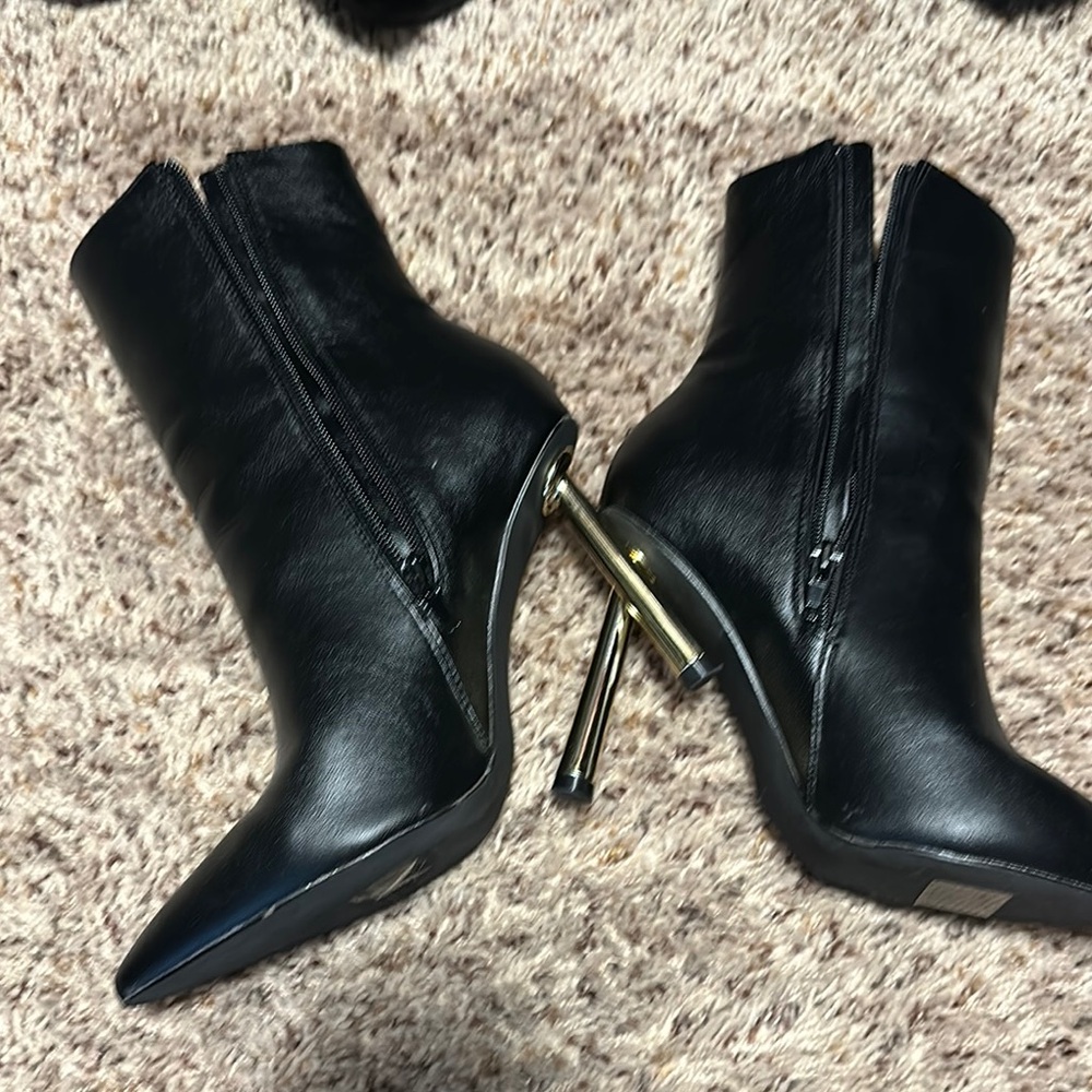 Black Leather Ankle Boots